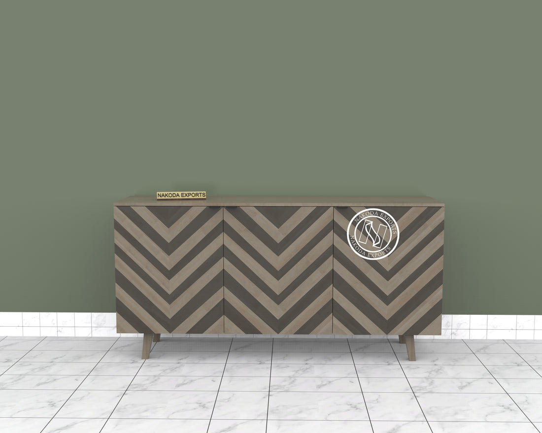 Chevron Pattern Sideboard