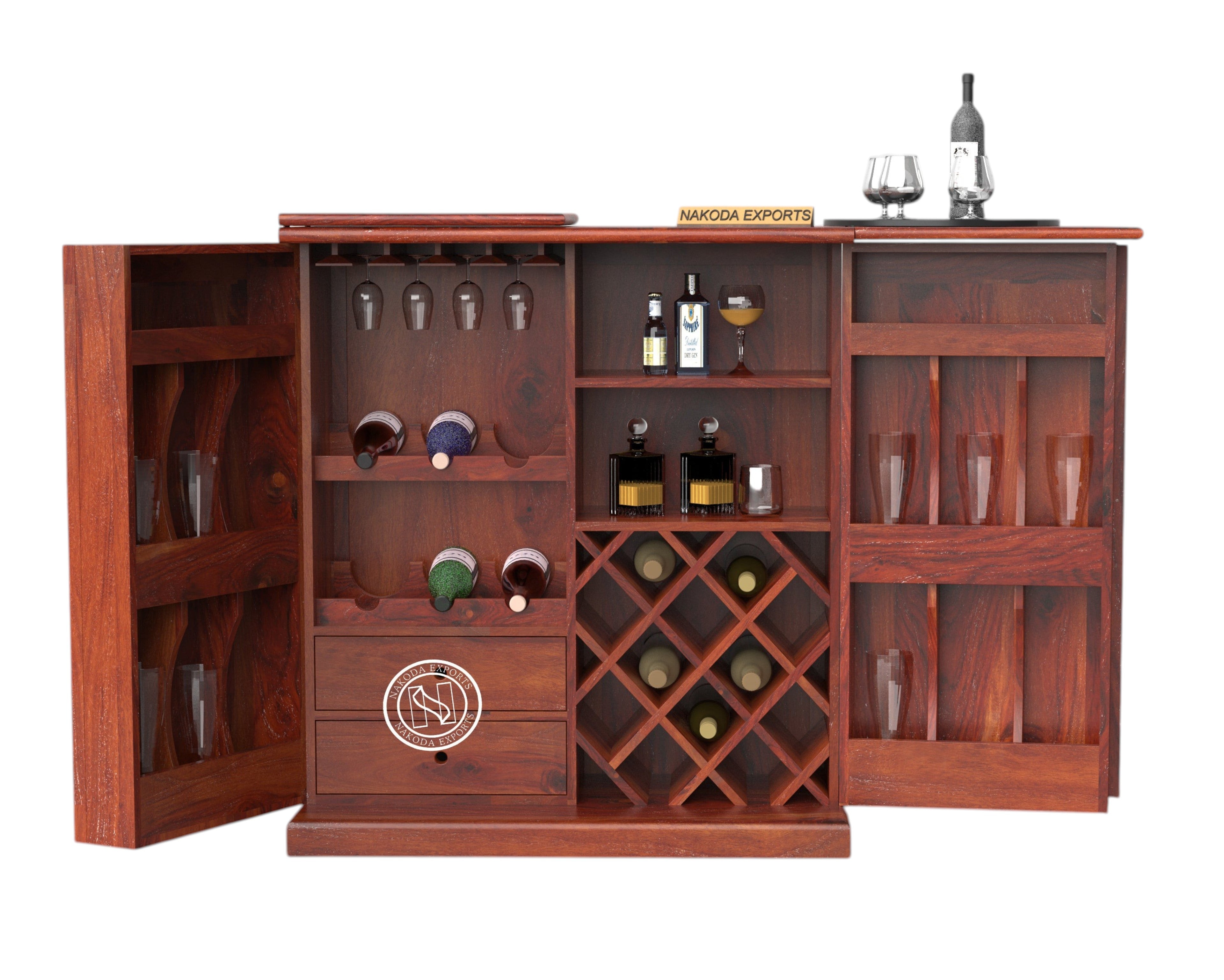 Sheesham Diamond Bar Cabinet