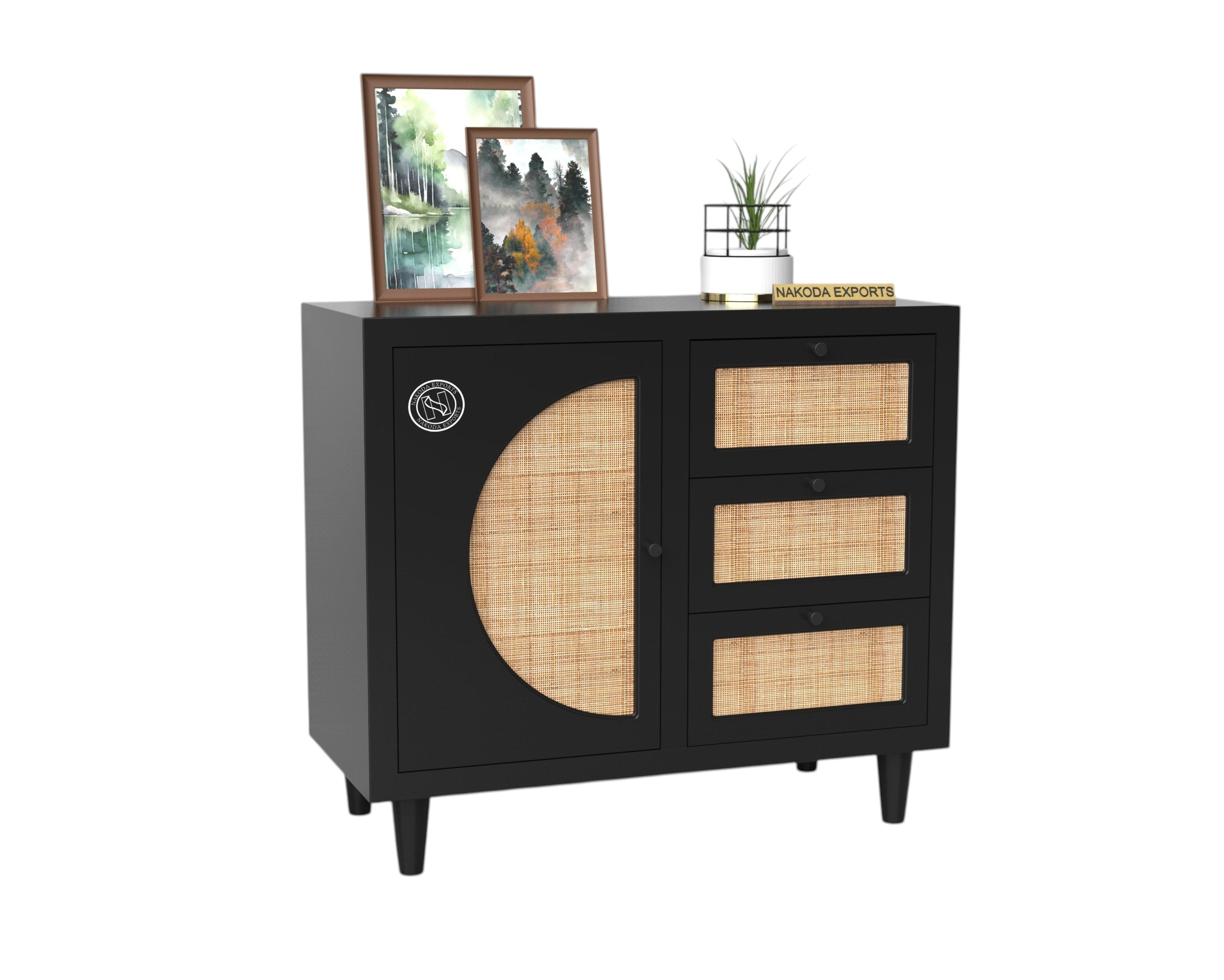 The Rattan Accent Storage Cabinet