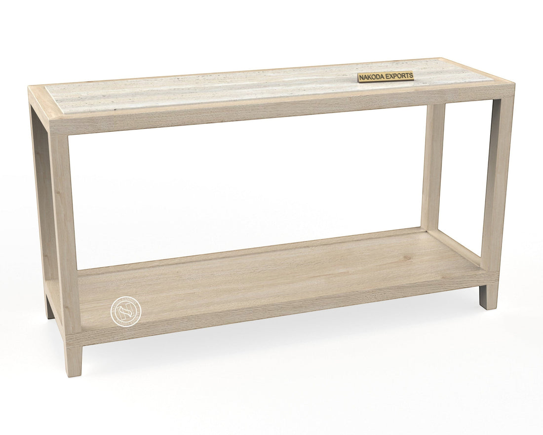 Linea Travertine Console Table