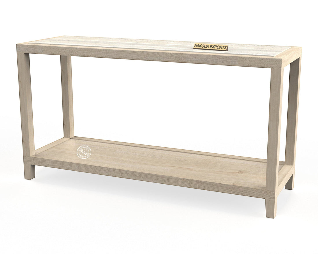 Linea Travertine Console Table