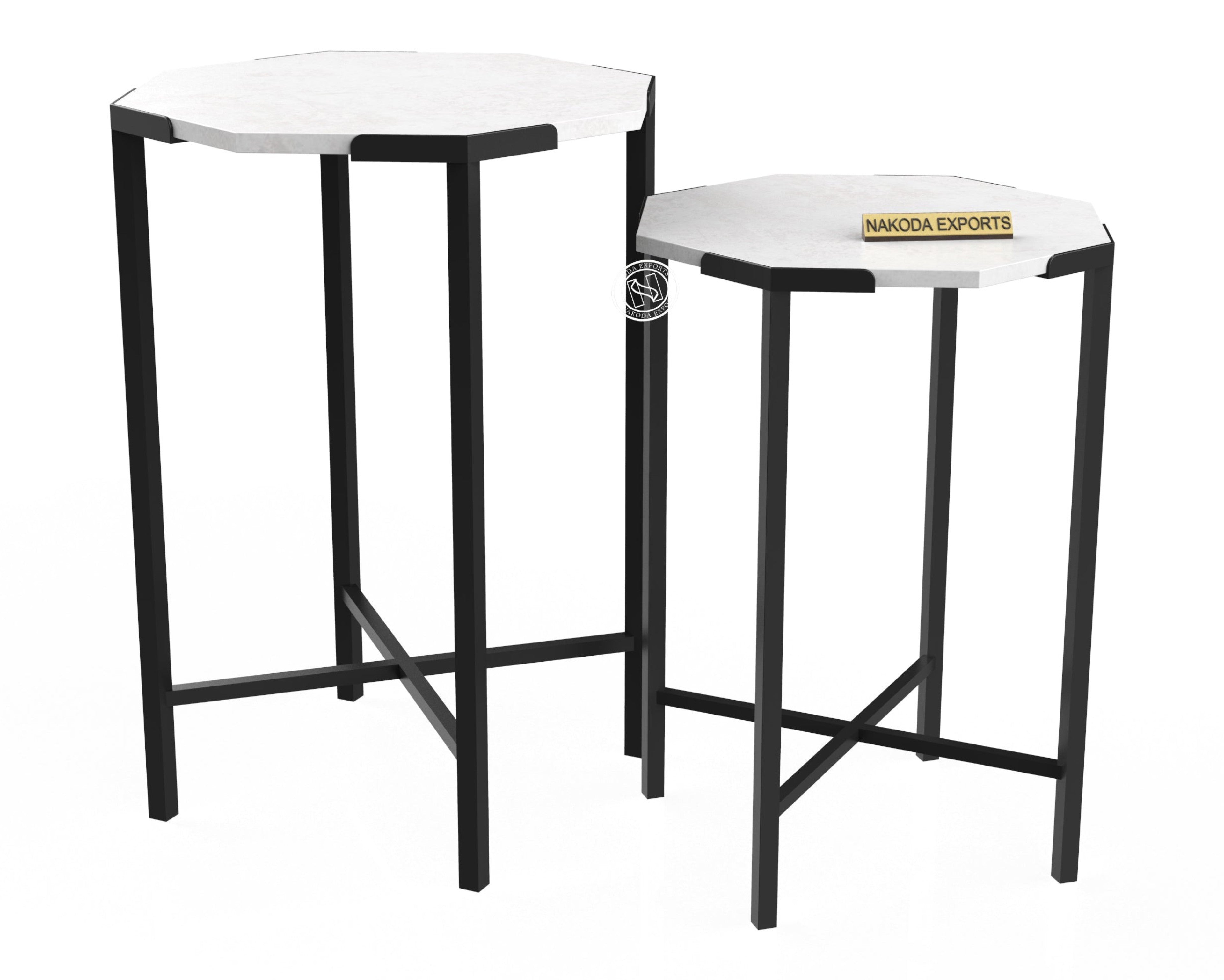ETERNA ROUND MARBLE NESTING TABLE