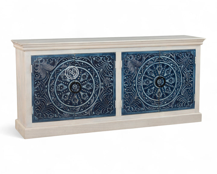 Blue and White Floral Sideboard