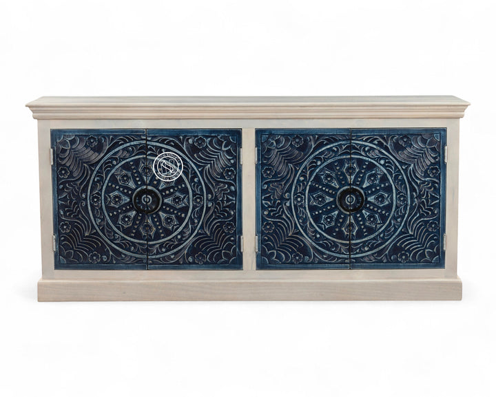Blue and White Floral Sideboard