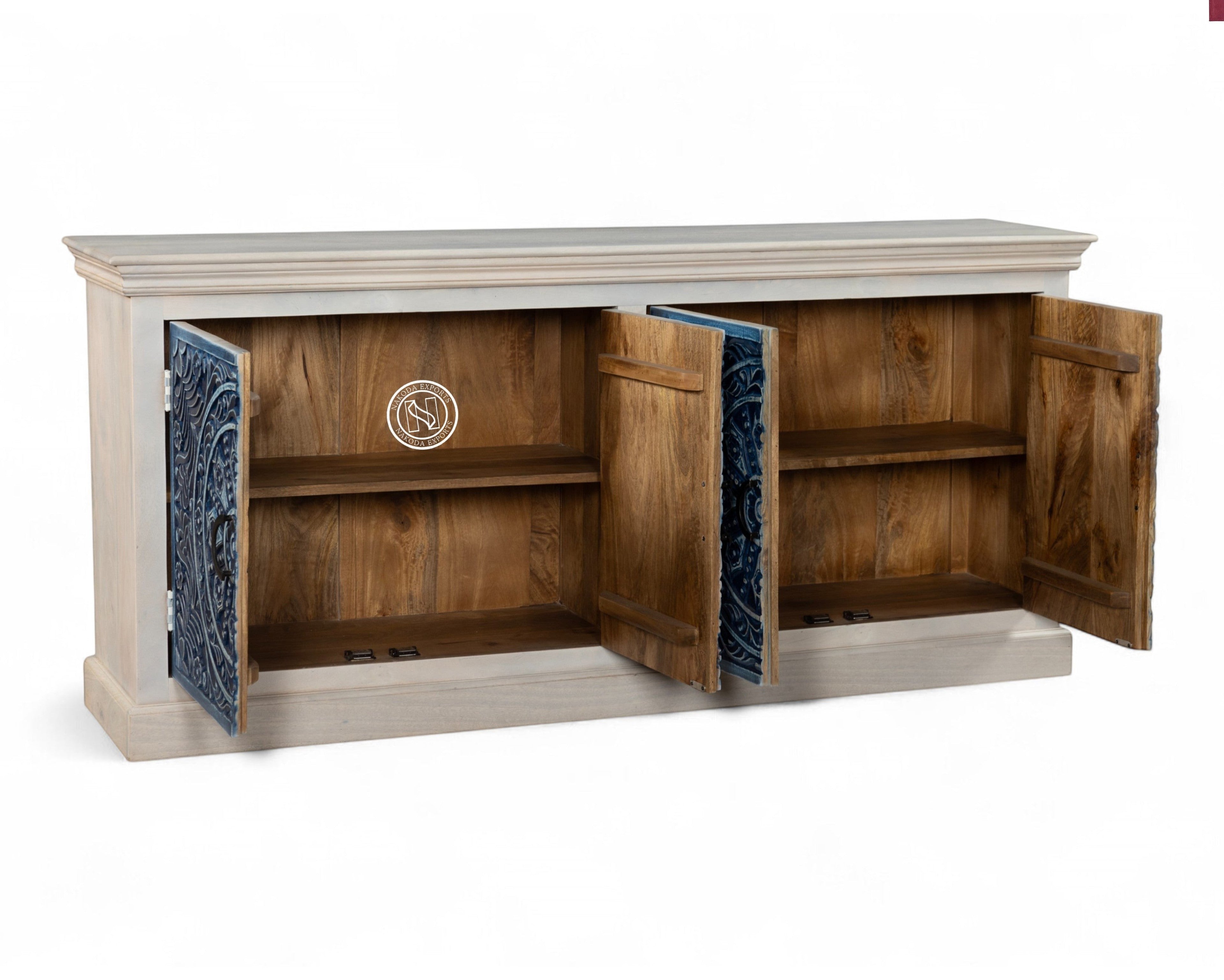 Blue and White Floral Sideboard
