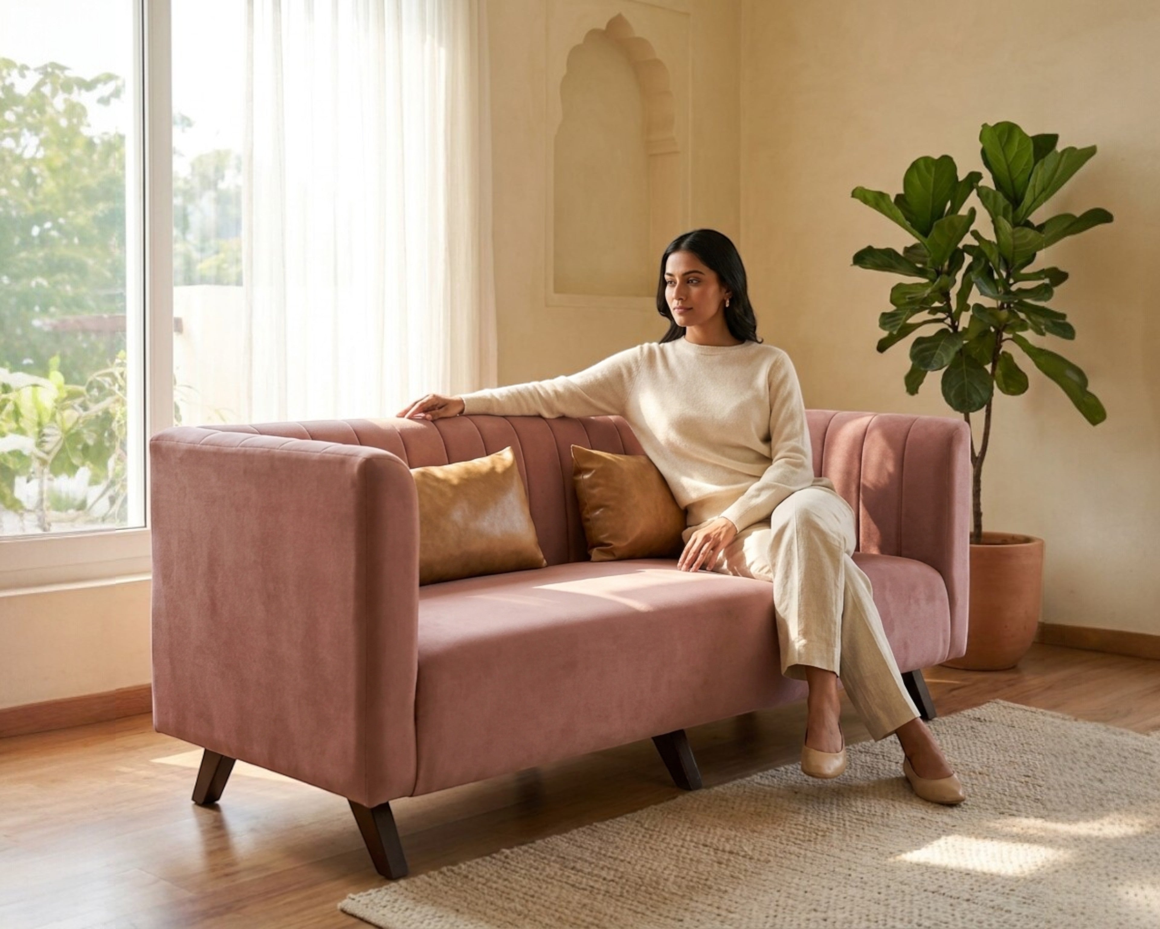 Modern Channel Tufted Sofa