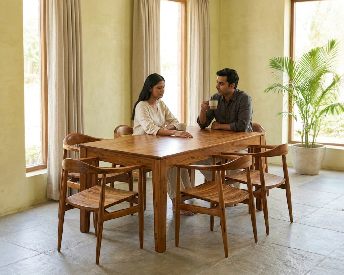 Teak Dining Set With Six Chairs