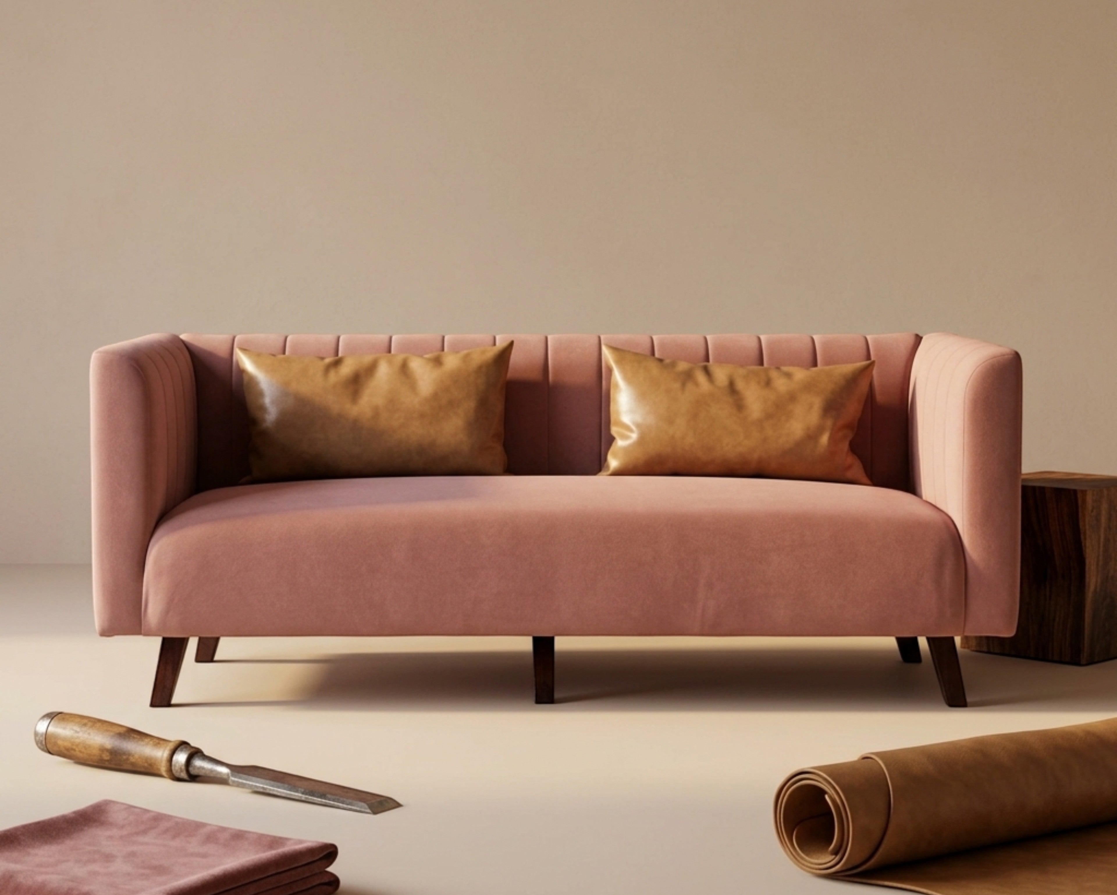 Modern Channel Tufted Sofa