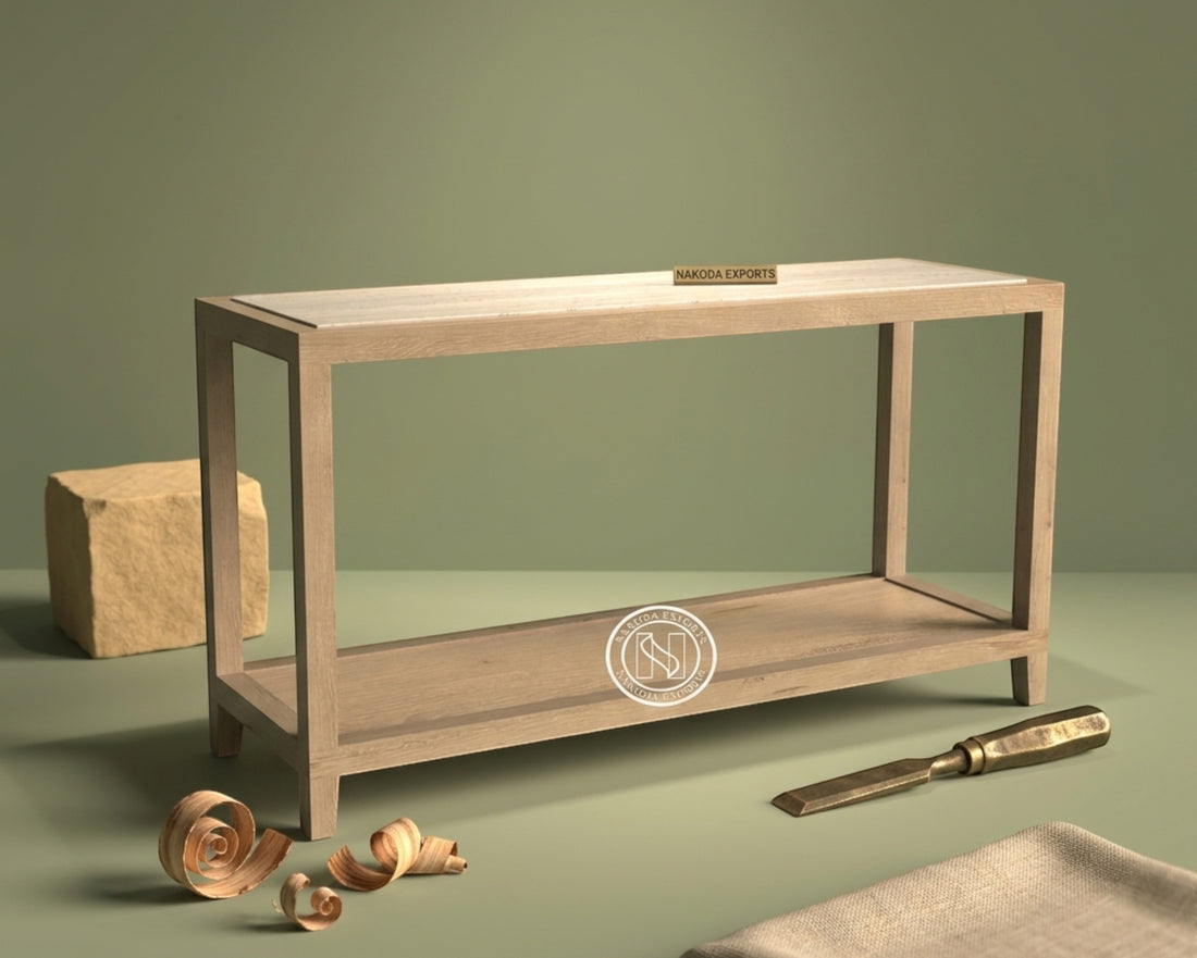 Linea Travertine Console Table
